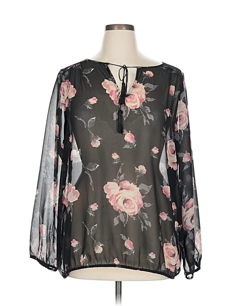 Pre-owned Lane Bryant 3/4 Sleeve Blouse In Black