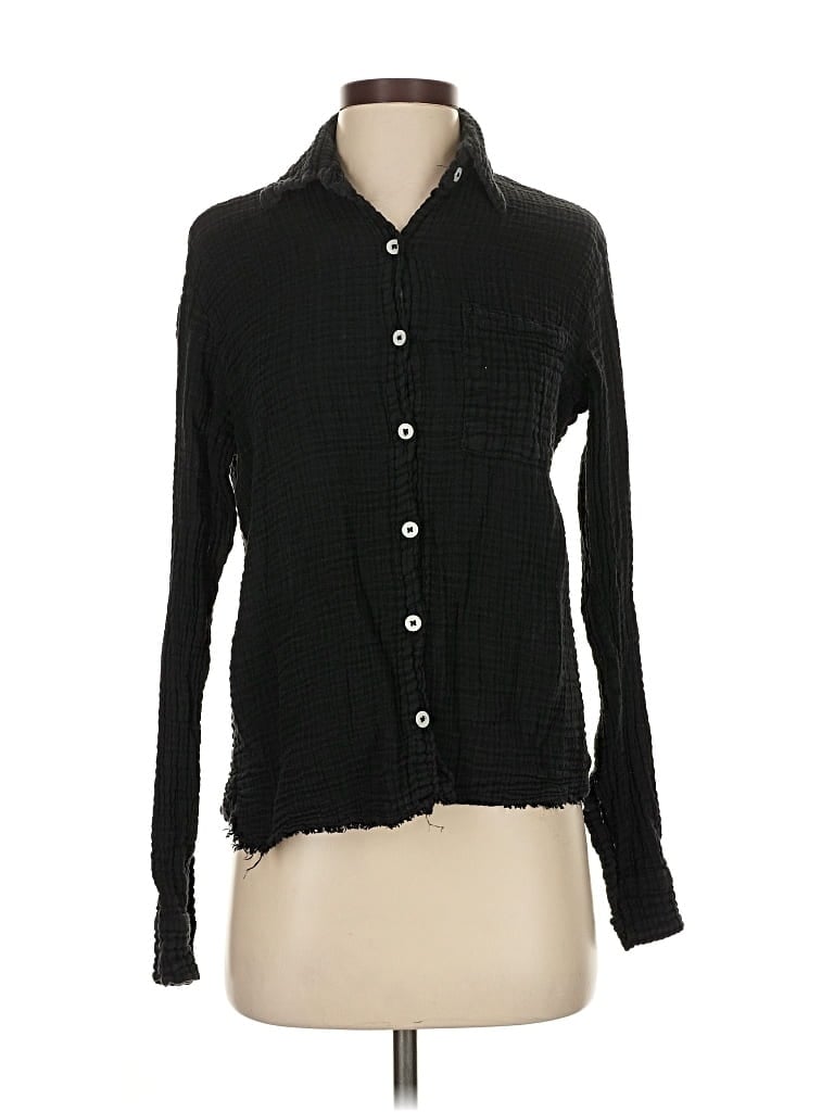 Pre-owned Assorted Brands Long Sleeve Button Down Shirt In Black