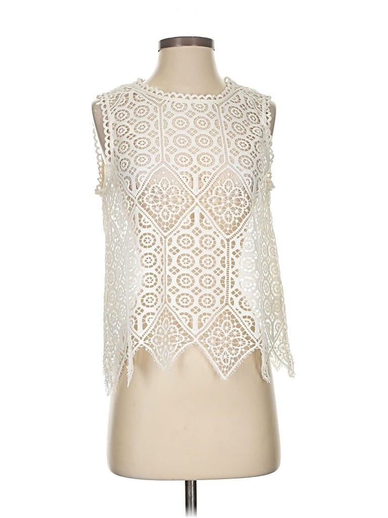 Pre-owned Deletta Sleeveless Blouse In White