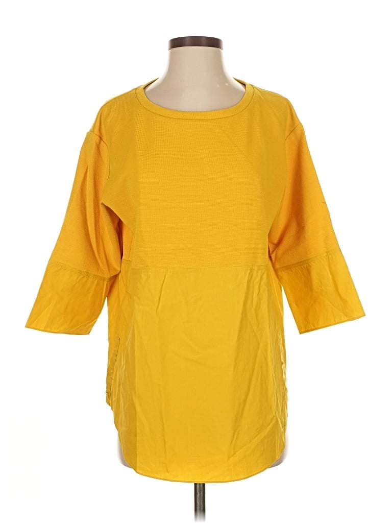 Pre-owned Cos 3/4 Sleeve Top Yellow Boatneck Tops