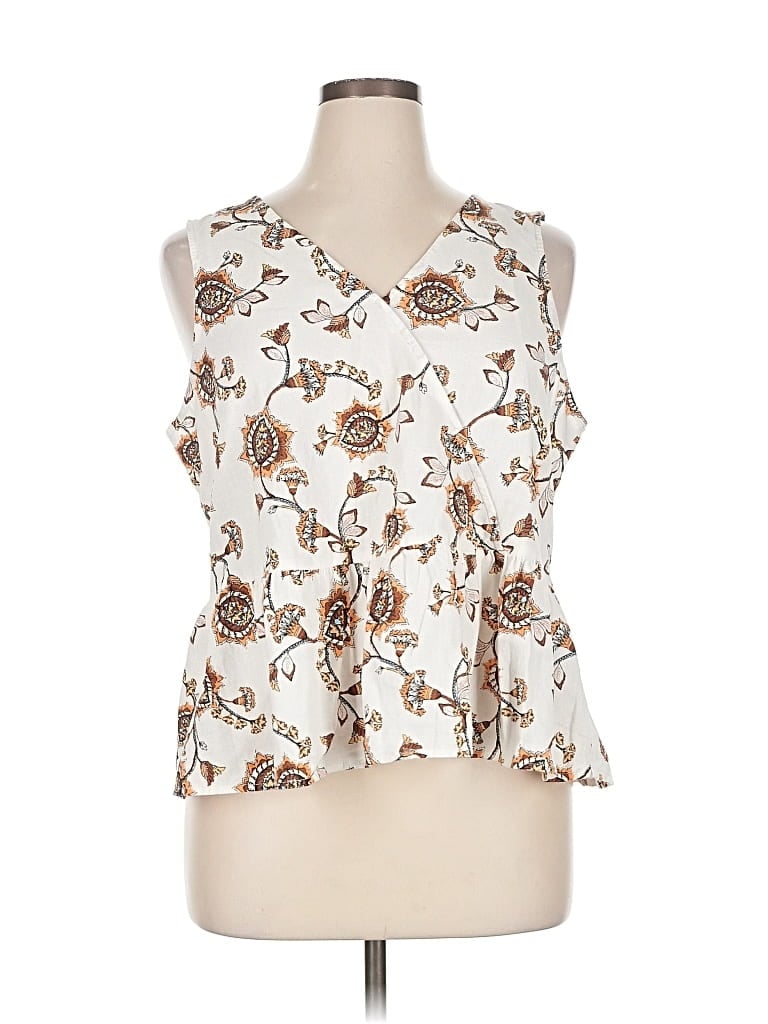 Pre-owned A.n.a. A New Approach Sleeveless Top White Strapless Neckline Tops