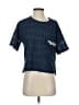 Koton 100% Polyester Tweed Blue Short Sleeve Top Size S - photo 1