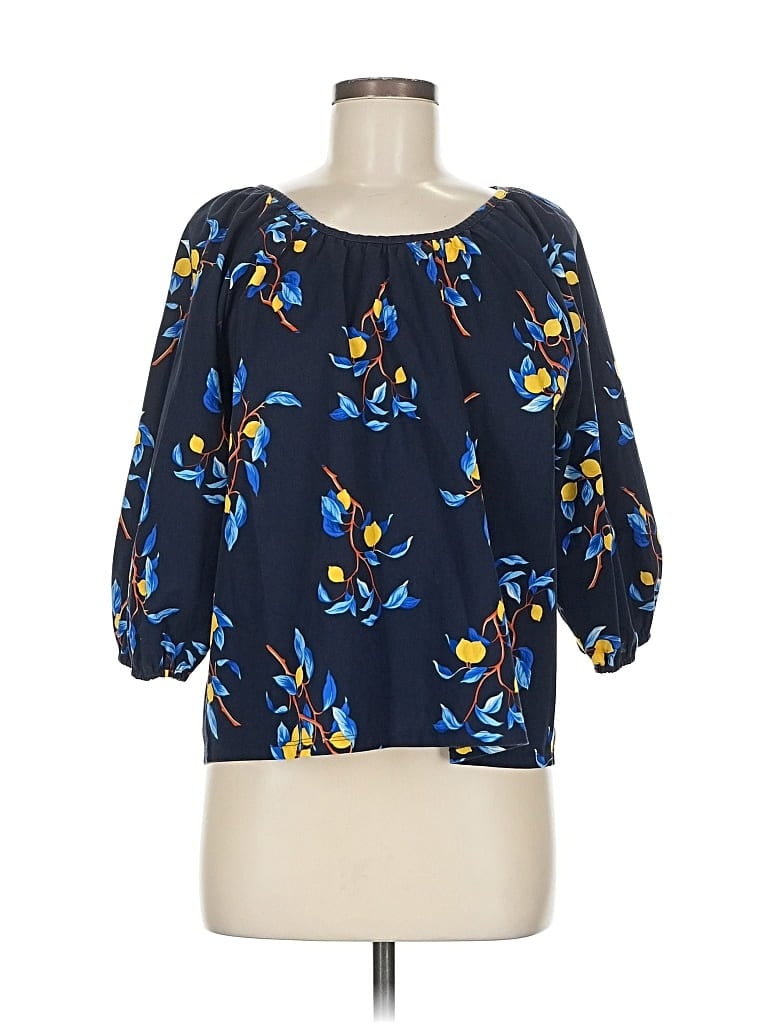 Pre-owned Ann Taylor 3/4 Sleeve Blouse In Blue