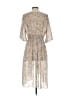 Maurices 100% Polyester Paisley Tan Casual Dress Size S - photo 2
