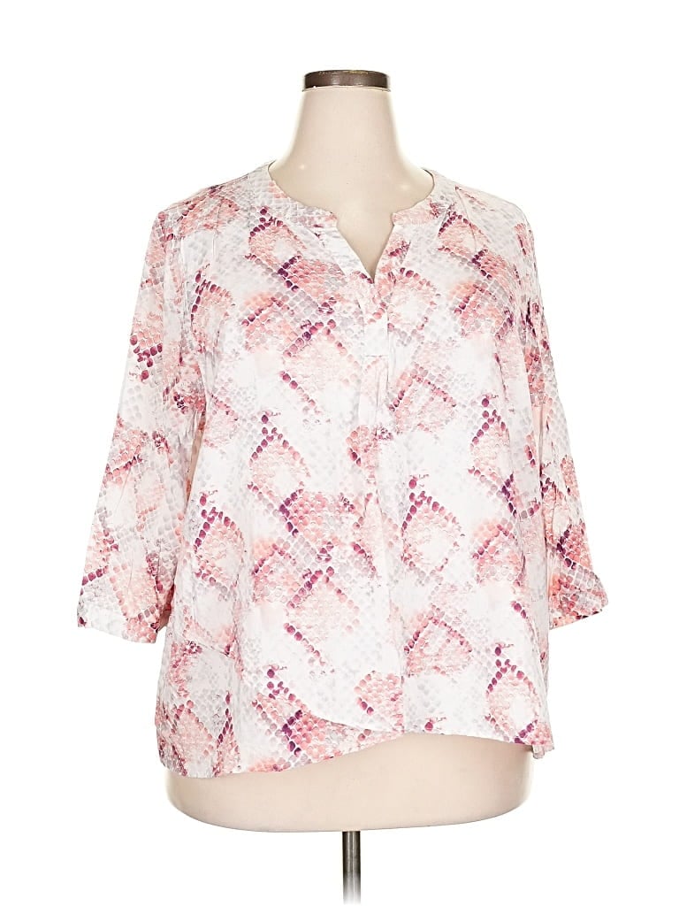 Pre-owned Cynthia Rowley Tjx 3/4 Sleeve Blouse In Pink