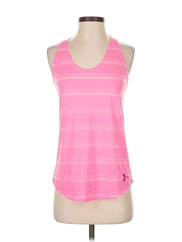 Pre-owned Under Armour Tank Top Pink Halter Neckline Tops