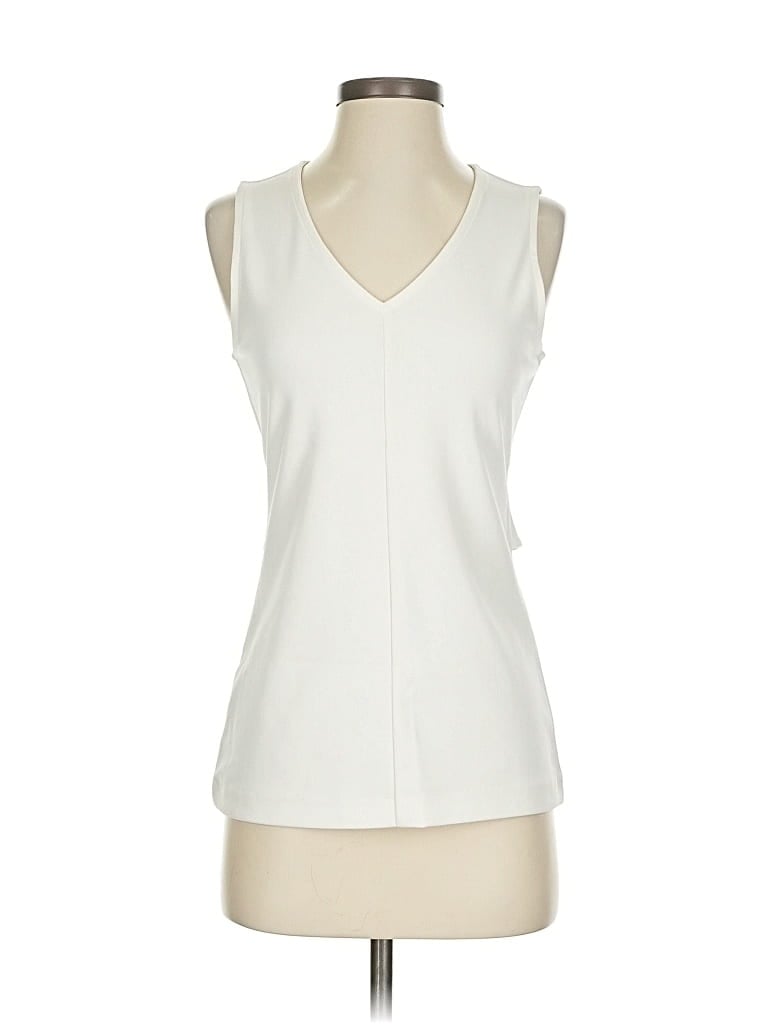 Pre-owned Ann Taylor Sleeveless Blouse In White