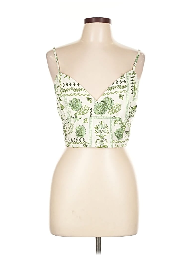 Pre-owned Midnight Sky Tank Top Green Strapless Neckline Tops