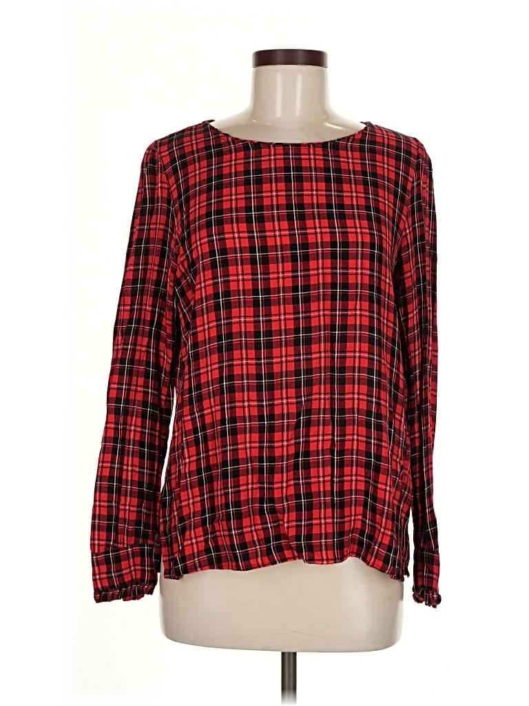 Pre-owned Ann Taylor Loft Long Sleeve Blouse In Red