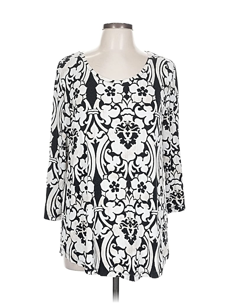 Pre-owned Jm Collection 3/4 Sleeve Blouse In Black