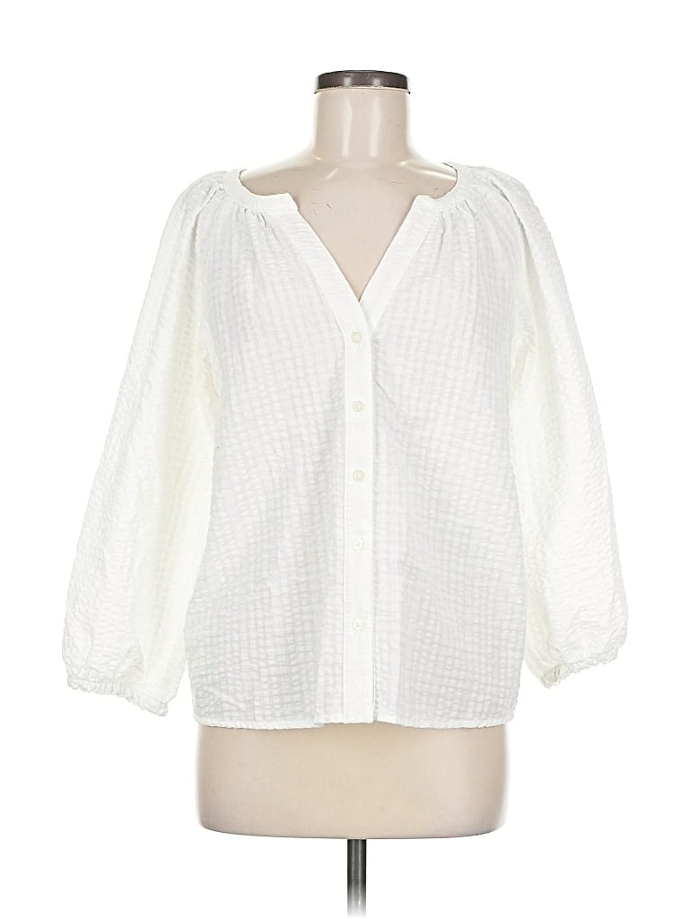 Pre-owned Gap 3/4 Sleeve Blouse In White