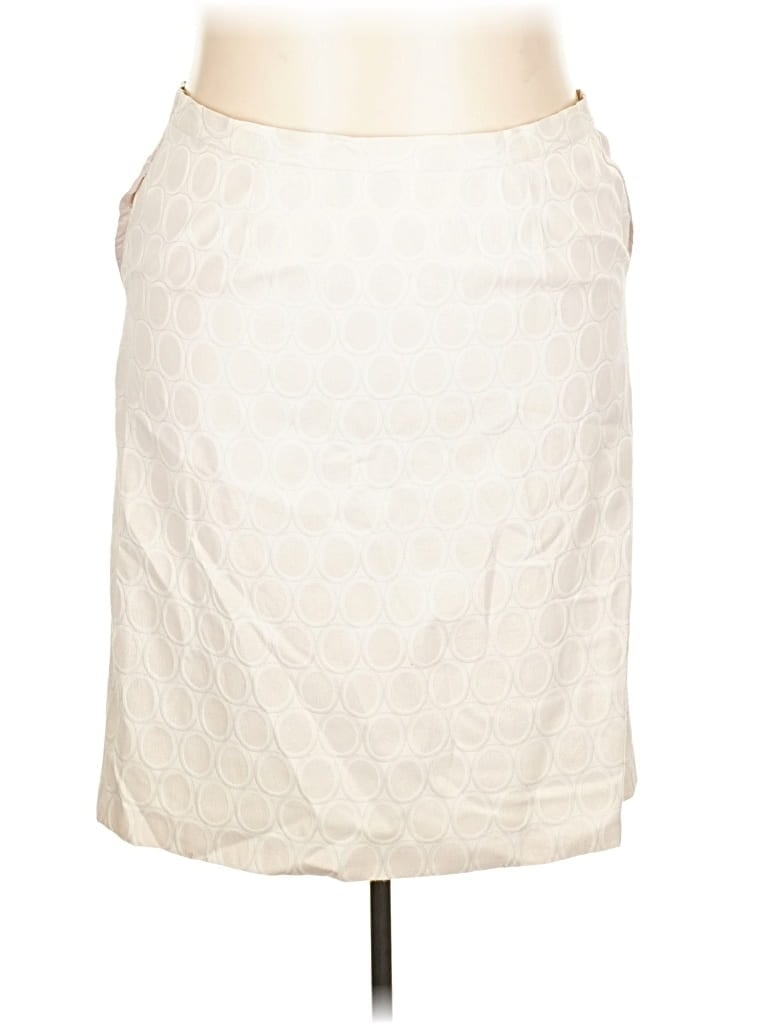 Pre-owned Evan Picone Formal Skirt In White