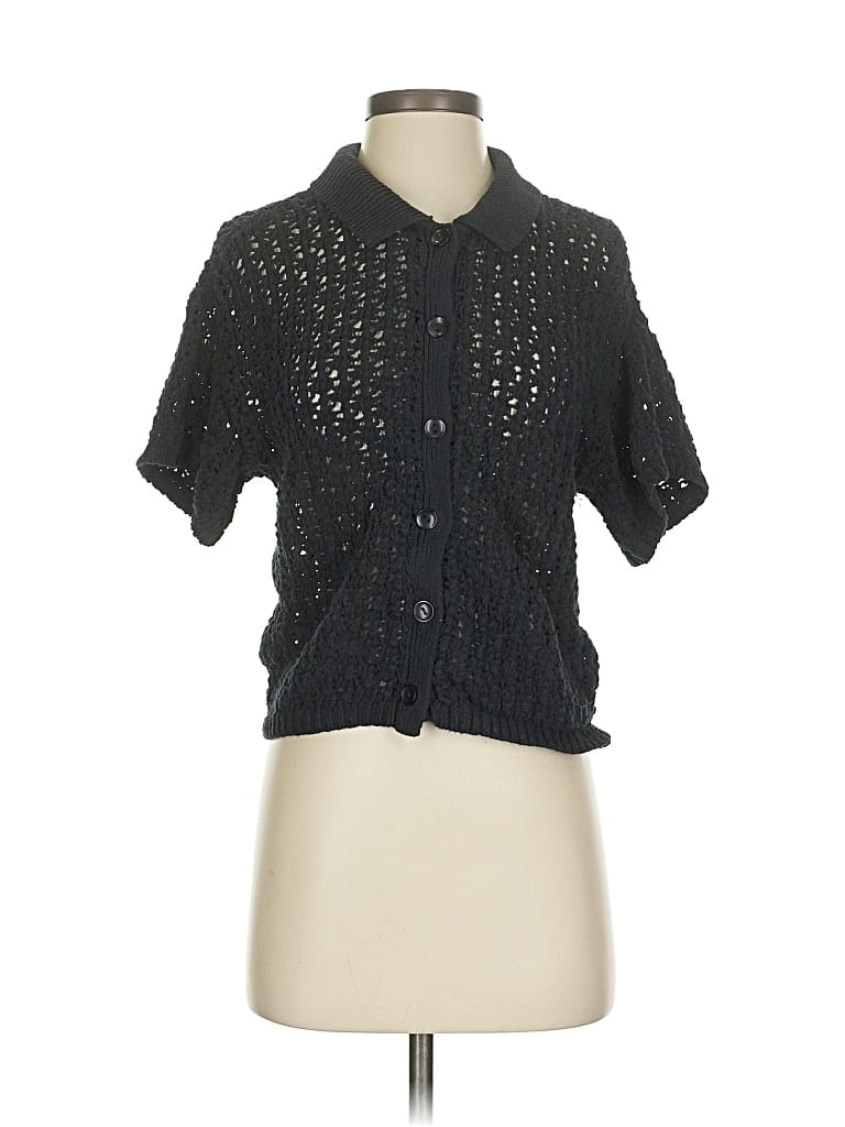 Pre-owned Lucky Brand Cardigan Sweater In Black