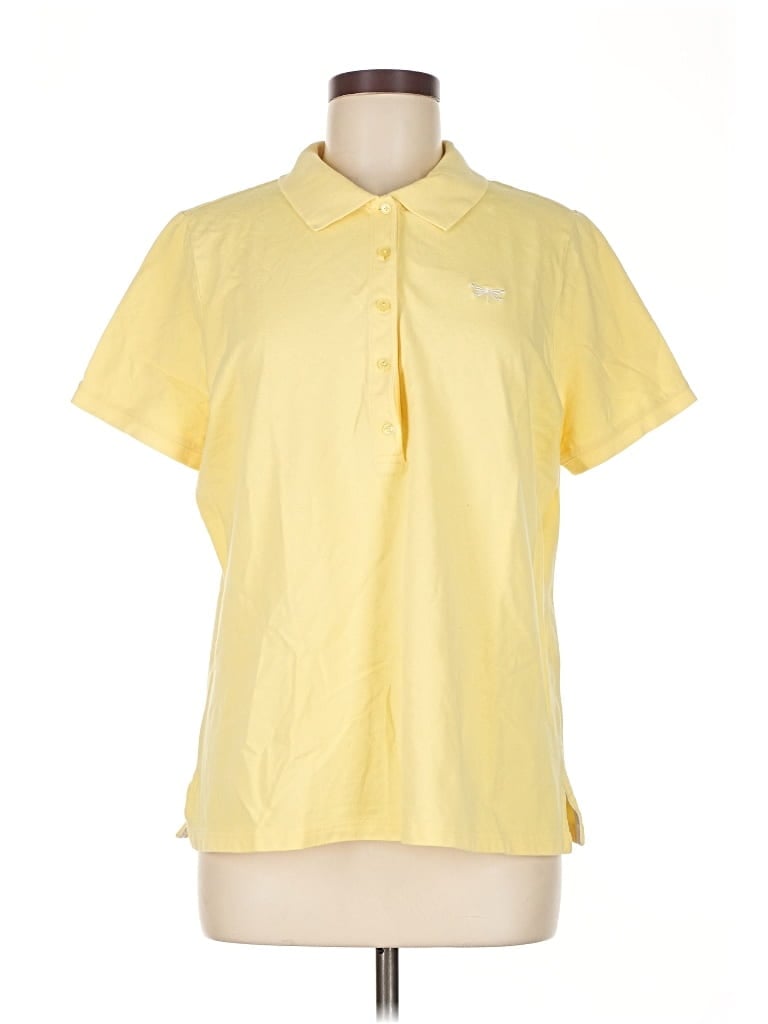 Pre-owned Talbots Short Sleeve Polo Shirt In Yellow