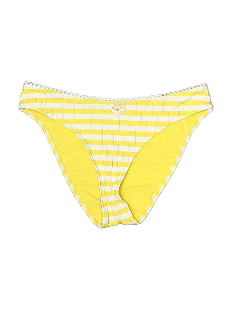 Pre-owned Solid & Striped Swimsuit Bottoms In Yellow