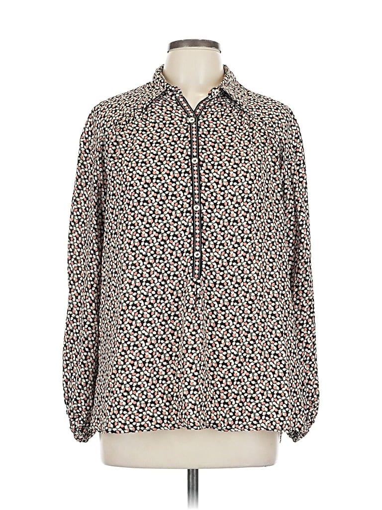 Pre-owned Max Studio Long Sleeve Blouse In White