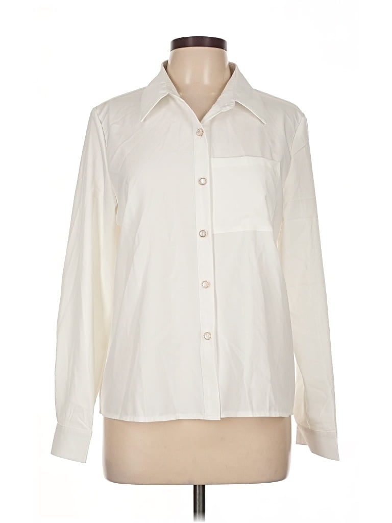 Pre-owned Unbranded Long Sleeve Blouse In White