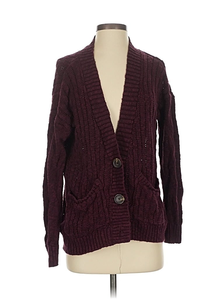 Pre-owned Sonoma Goods For Life Cardigan Sweater In Burgundy