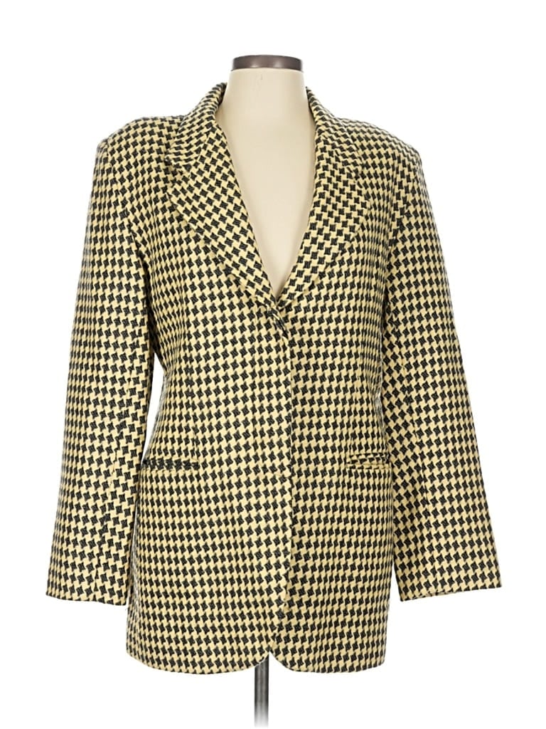 Pre-owned Assorted Brands Wool Blazer Jacket In Gold