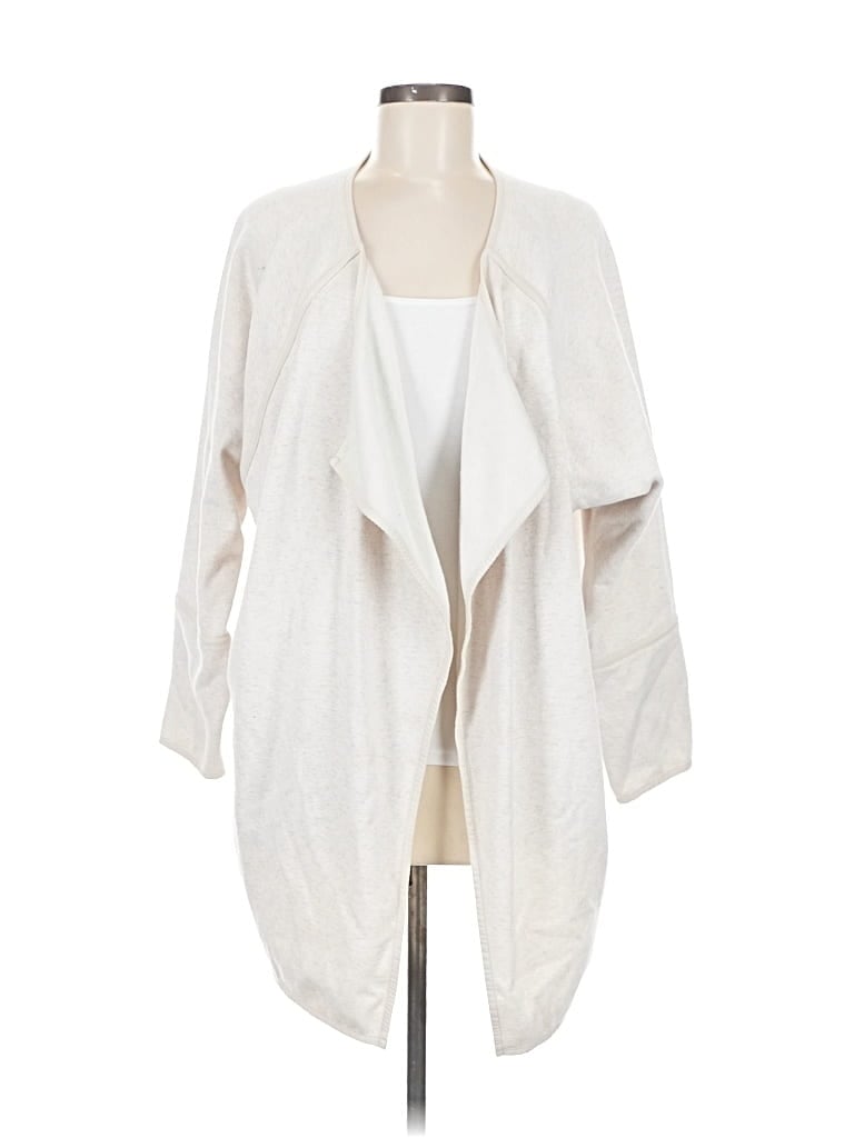 Pre-owned Athleta Cardigan Sweater In White