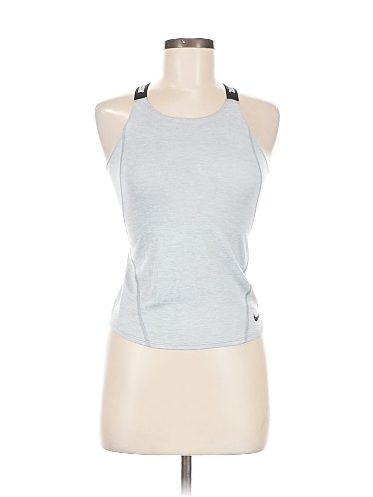 Pre-owned Nike Tank Top Gray Halter Neckline Tops