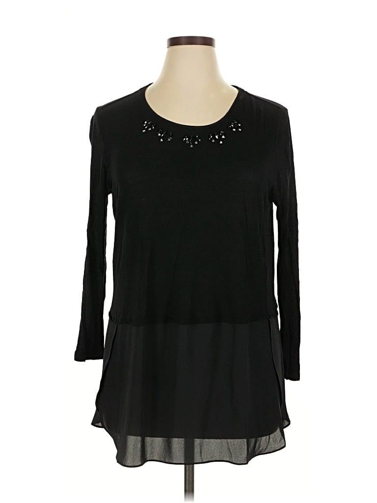 Pre-owned Joe Fresh Long Sleeve Blouse In Black