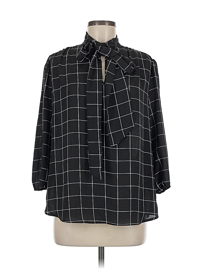 Pre-owned 7th Avenue Design Studio New York & Company 3/4 Sleeve Blouse In Black