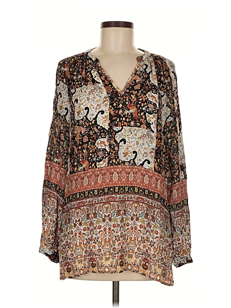 Pre-owned Christian Siriano New York Long Sleeve Blouse In Brown