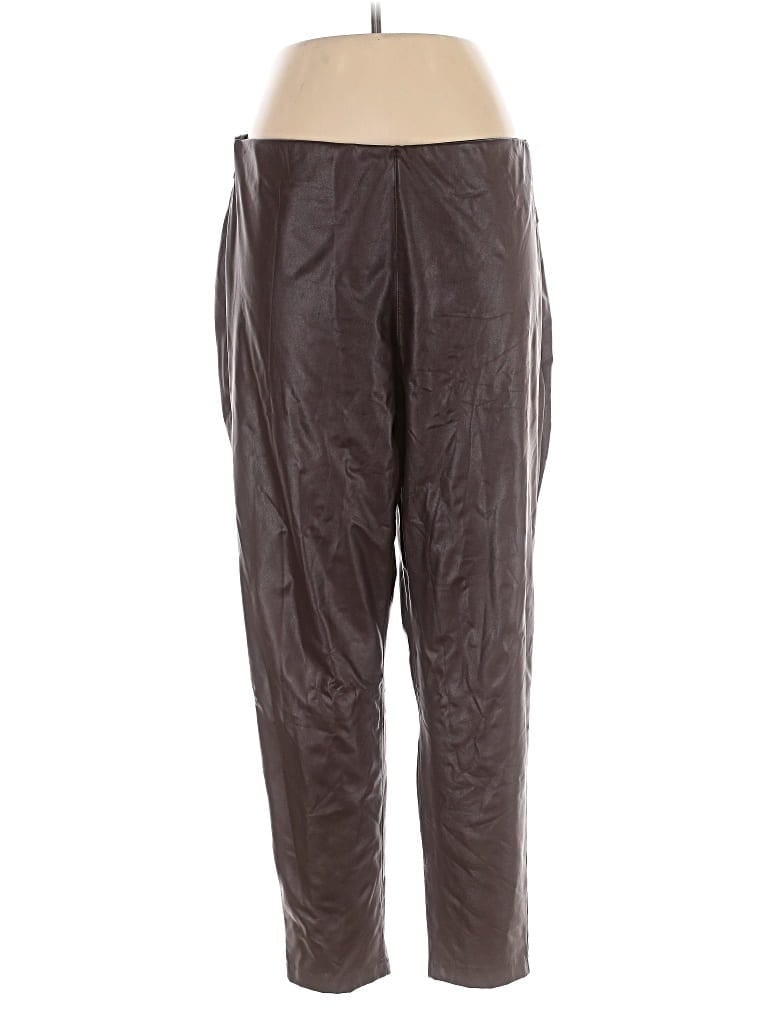 Pre-owned Vince Camuto Faux Leather Pants In Brown