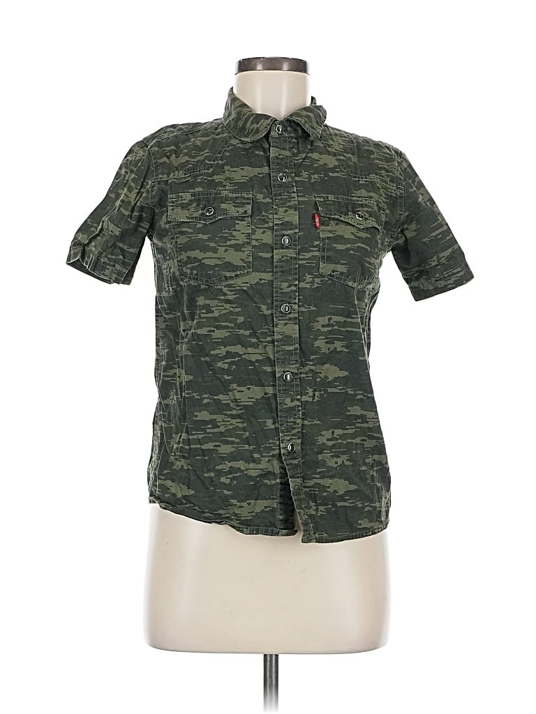 Pre-owned Levi's Short Sleeve Button Down Shirt In Green