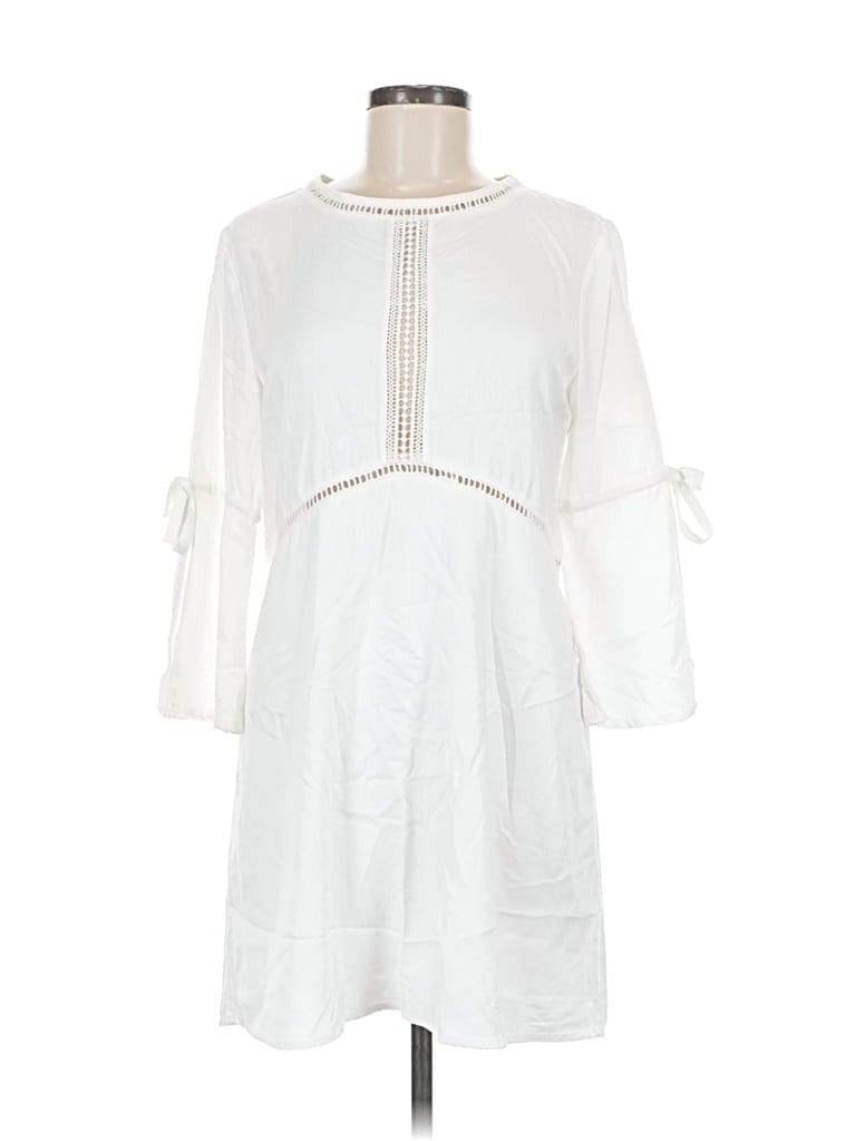 Pre-owned Amuse Society Casual Dress In White