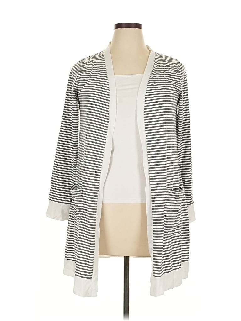 Pre-owned Tickled Teal Cardigan Sweater In Gray