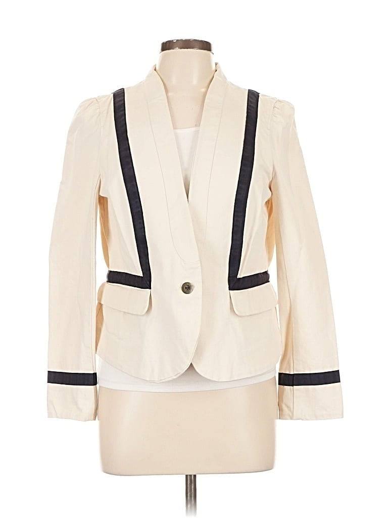Pre-owned Ann Taylor Loft Blazer Jacket In White