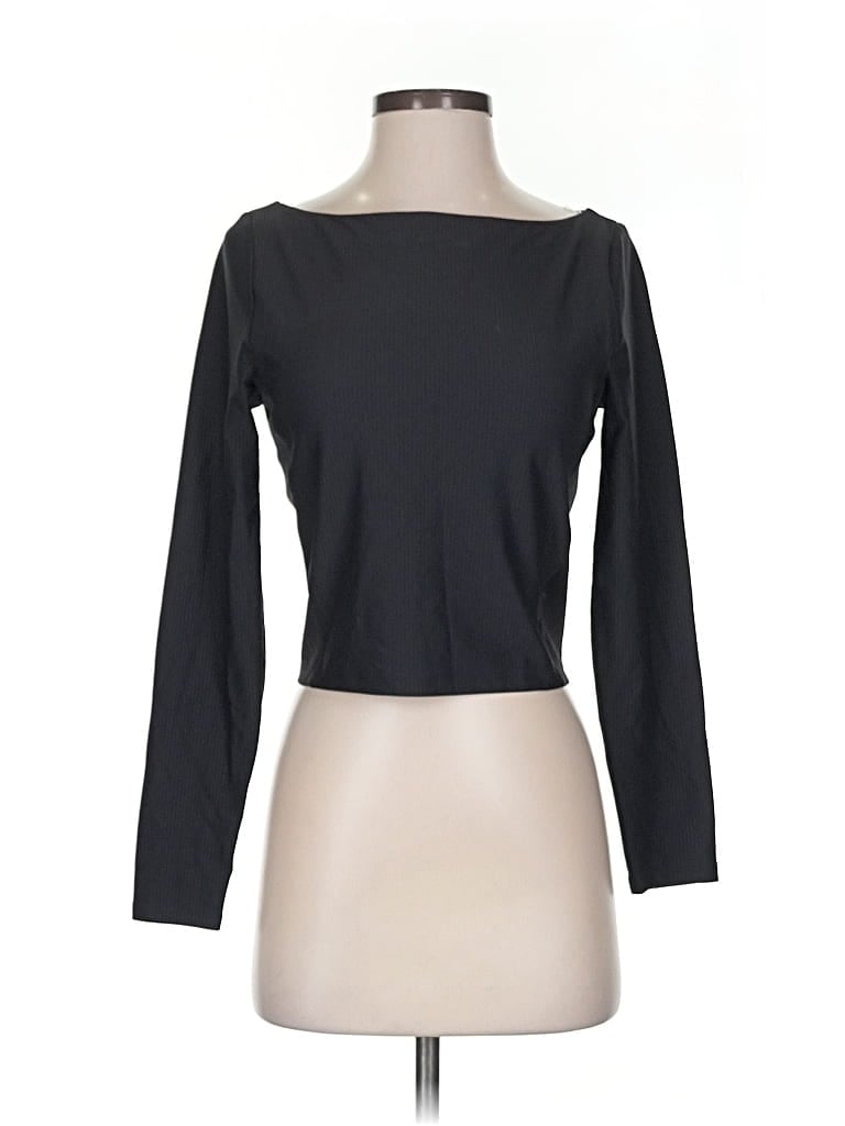 Pre-owned Unbranded 3/4 Sleeve T-shirt In Black