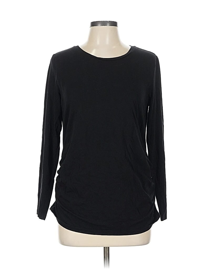 Pre-owned Old Navy Long Sleeve Top Black Crew Neck Tops