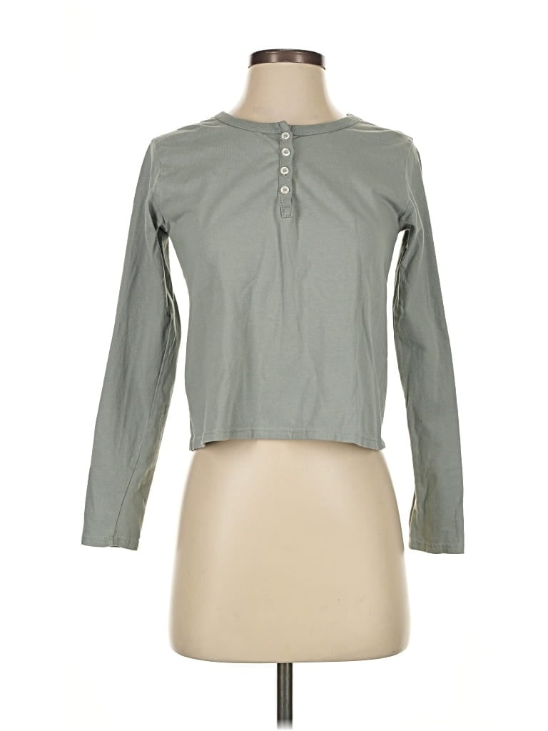 JOHN GALT Pre-owned Long Sleeve Henley Shirt In Blue