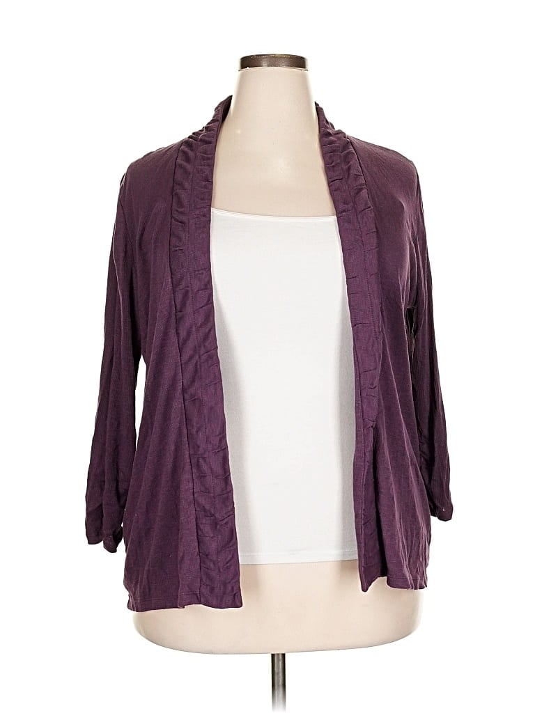 Pre-owned Coldwater Creek Cardigan Sweater In Purple