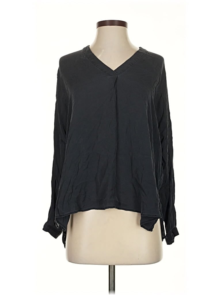 Pre-owned Vince Long Sleeve Blouse In Gray