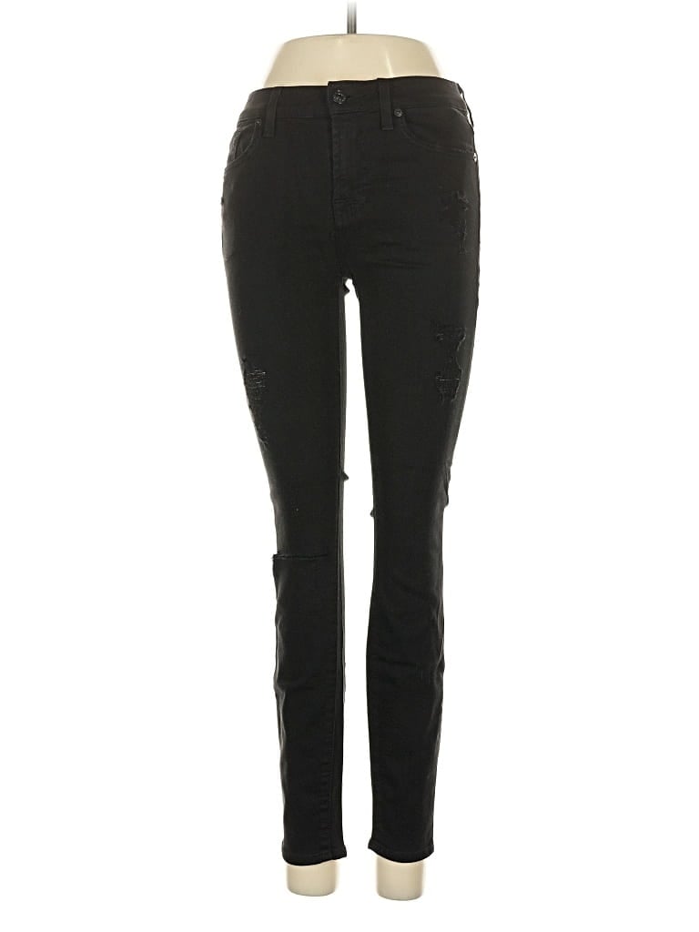 Pre-owned 7 For All Mankind Jeggings In Black