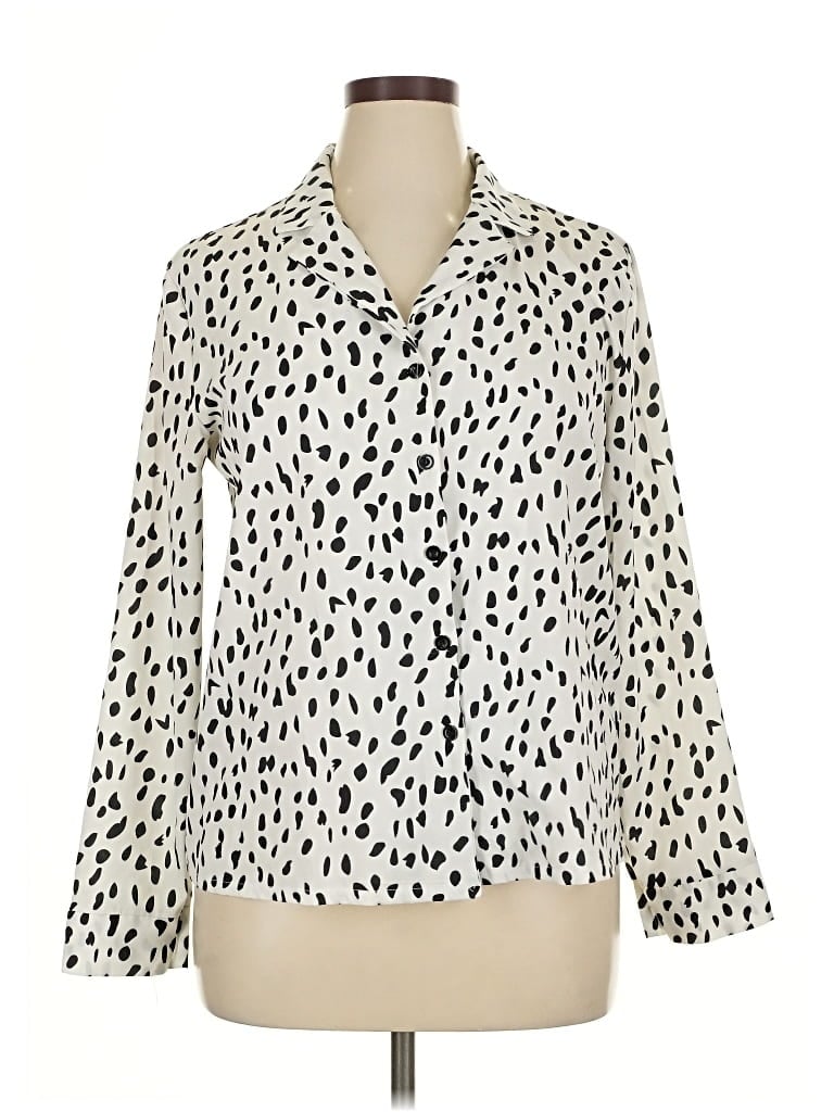 Pre-owned Ecowish Long Sleeve Blouse In White