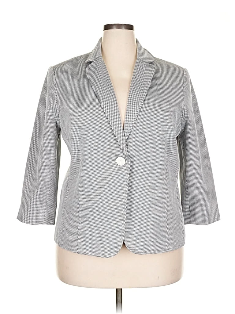 Pre-owned Karen Scott Blazer Jacket In Gray