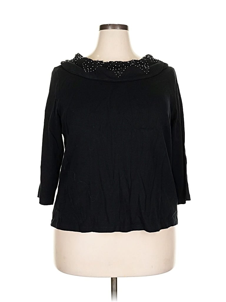 Pre-owned Rafaella Cardigan Sweater In Black