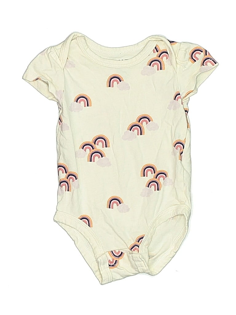 Pre-owned Pekkle Babies' Short Sleeve Onesie In White