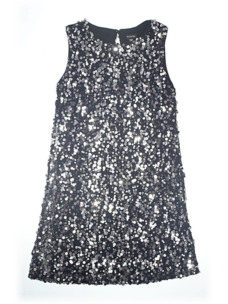 Pre-owned Zunie Kids' Special Occasion Dress In Silver