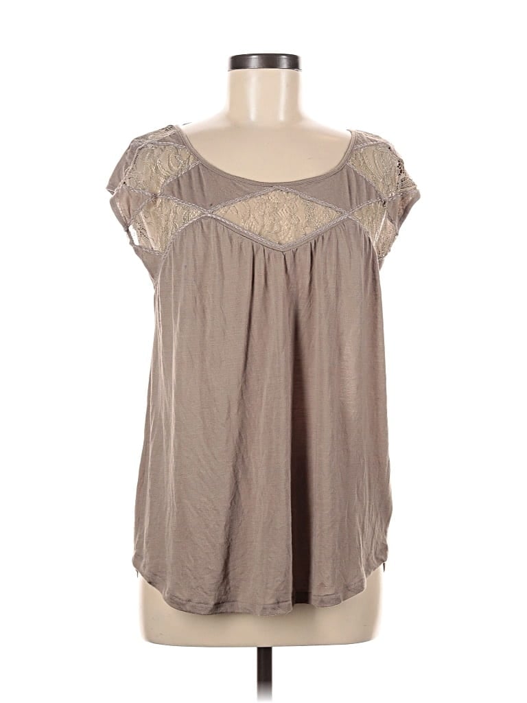 Pre-owned American Eagle Outfitters Short Sleeve Blouse In Gray