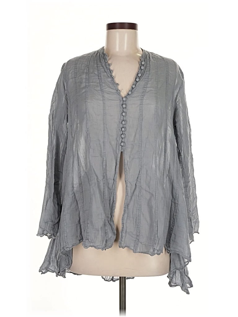 Pre-owned Assorted Brands 3/4 Sleeve Blouse In Gray