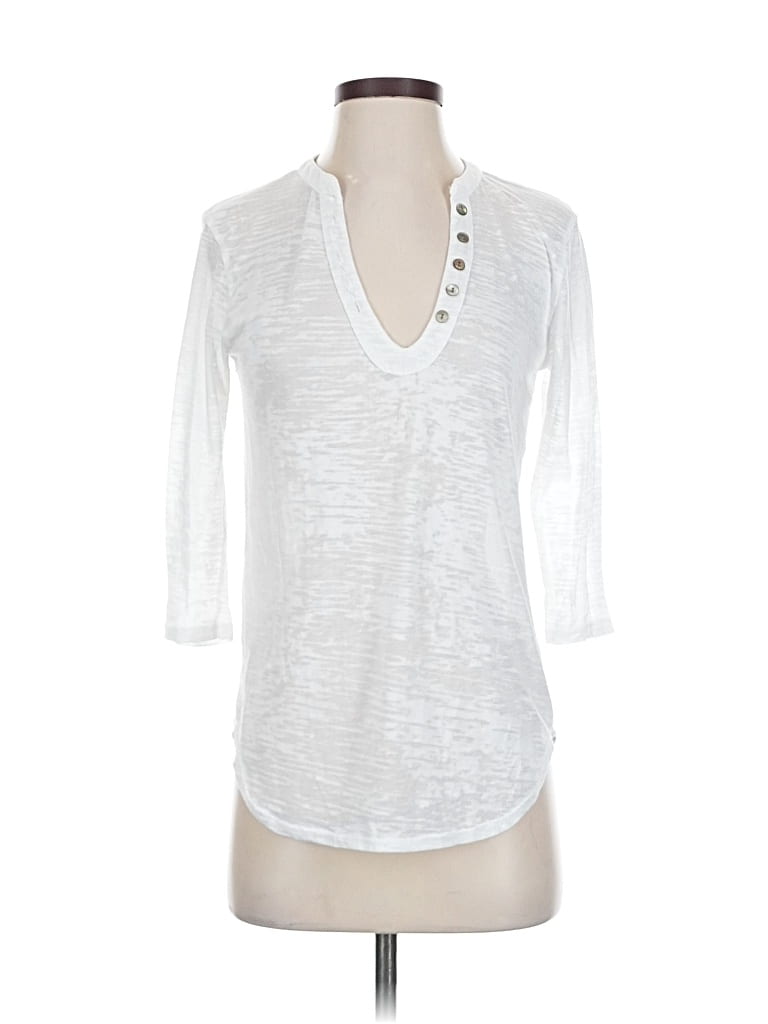Pre-owned Nation Ltd. By Jen Menchaca 3/4 Sleeve T-shirt In White