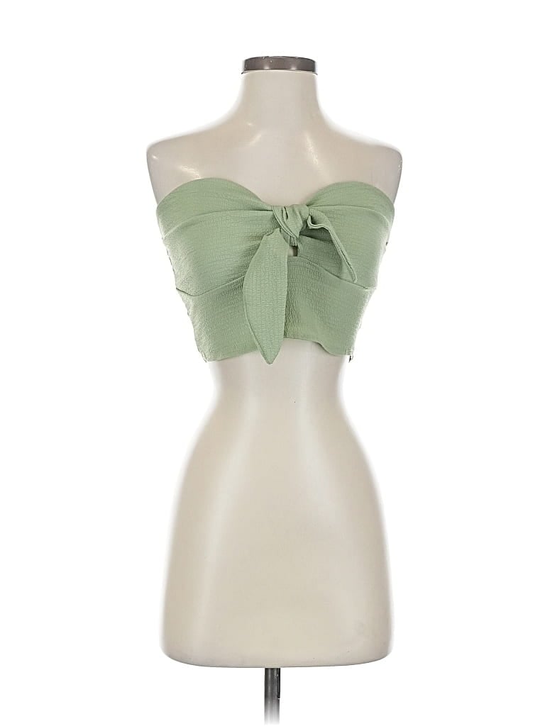 Pre-owned Shein Sleeveless Top Green Strapless Neckline Tops