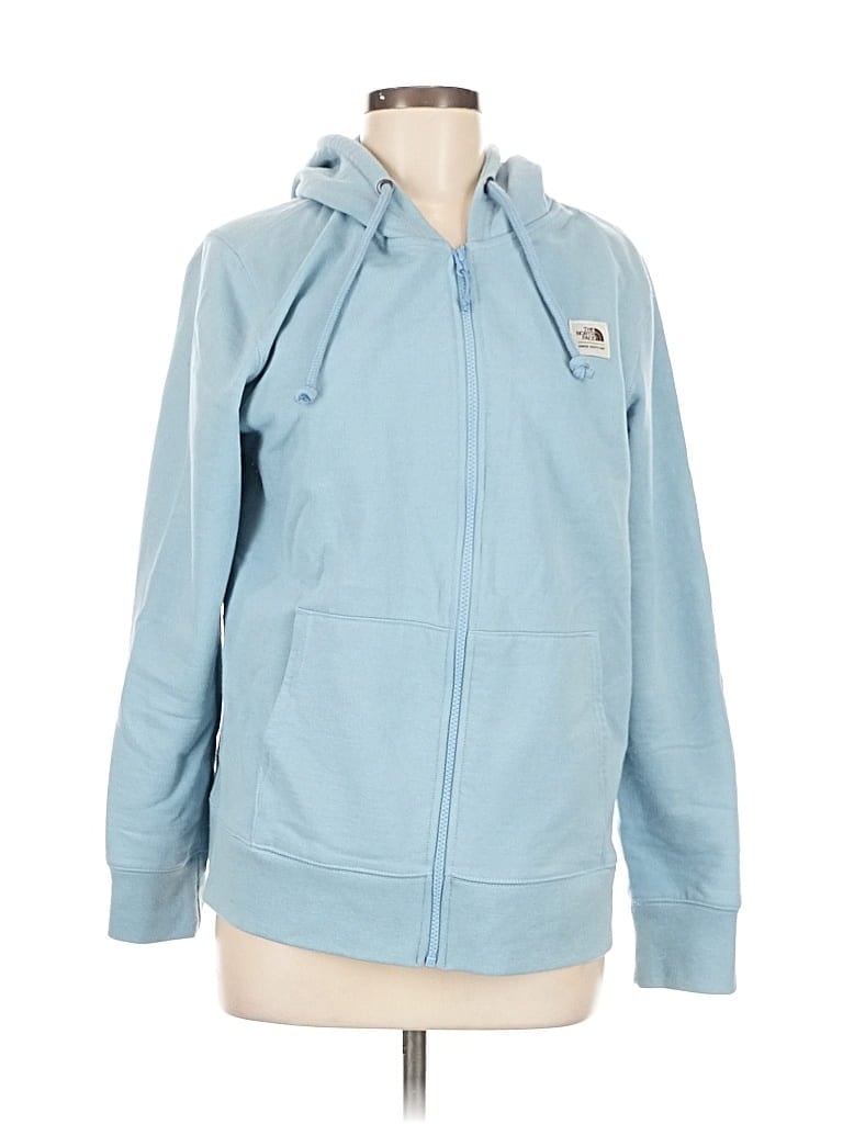 Pre-owned The North Face Zip Up Hoodie In Blue