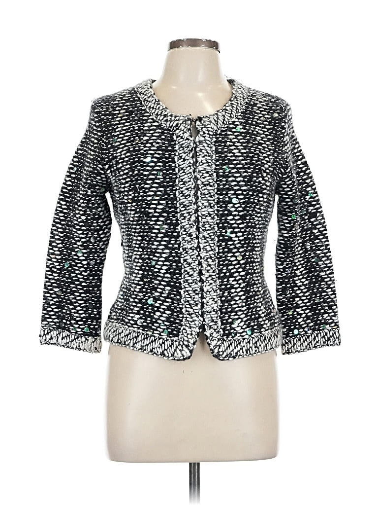 Pre-owned Dana Buchman Cardigan Sweater In Silver